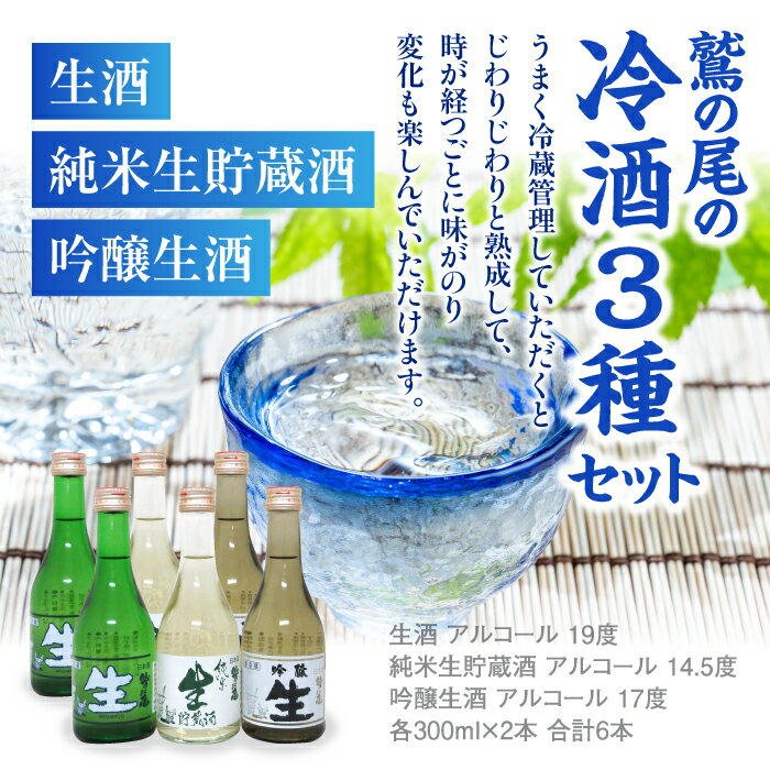 【ふるさと納税】 鷲の尾 冷酒 セット 300ml 3種 6本 ／ 澤口酒店 わしの尾 日本酒 酒 地酒 お酒 ギフト プレゼント 贈り物 瓶 おさけ さけ アルコール お取り寄せ 取寄せ sake 東北 ご当地 お土産 贈答 家飲み 手土産 自宅用 家庭用 夏 飲み比べ 岩手県 八幡平市 送料無料