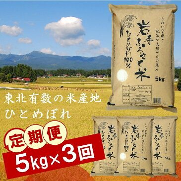 【ふるさと納税】☆全3回定期便☆ 5kg×3カ月 岩手ふるさと米ひとめぼれ 令和2年 岩手県奥州市産 頒布会 計15kg[U061]