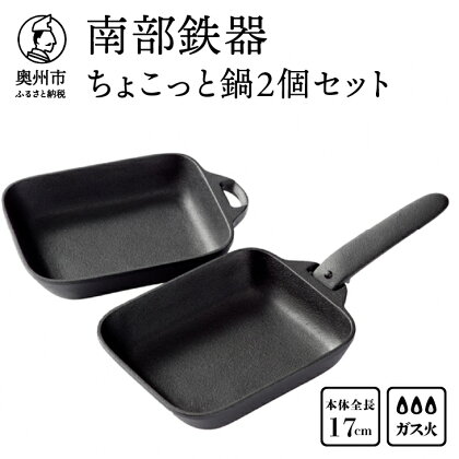 南部鉄器 ちょこっと鍋2個セット 【OIGEN】 伝統工芸品 キッチン用品 食器 日用品 調理器具 フライパン アウトドア キャンプ用品 [Z0038]