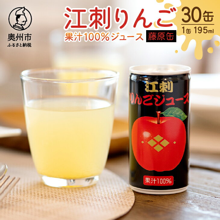 9位! 口コミ数「0件」評価「0」 江刺りんごジュース 藤原缶 195ml×30缶 江刺産ジョナゴールド・サンふじ使用 ストレート果汁100％ 岩手 飲料 果実飲料 [A00･･･ 