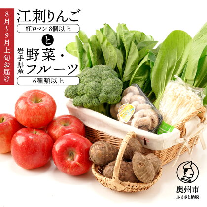 江刺りんごと岩手県産野菜セット【8月～9月上旬お届け】 林檎 紅ロマン フルーツ 野菜 旬 詰め合わせ 離島配送不可 [AQ013]