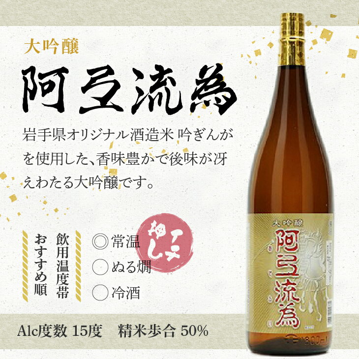 【ふるさと納税】 日本酒 阿弖流為 大吟醸 1...の紹介画像3