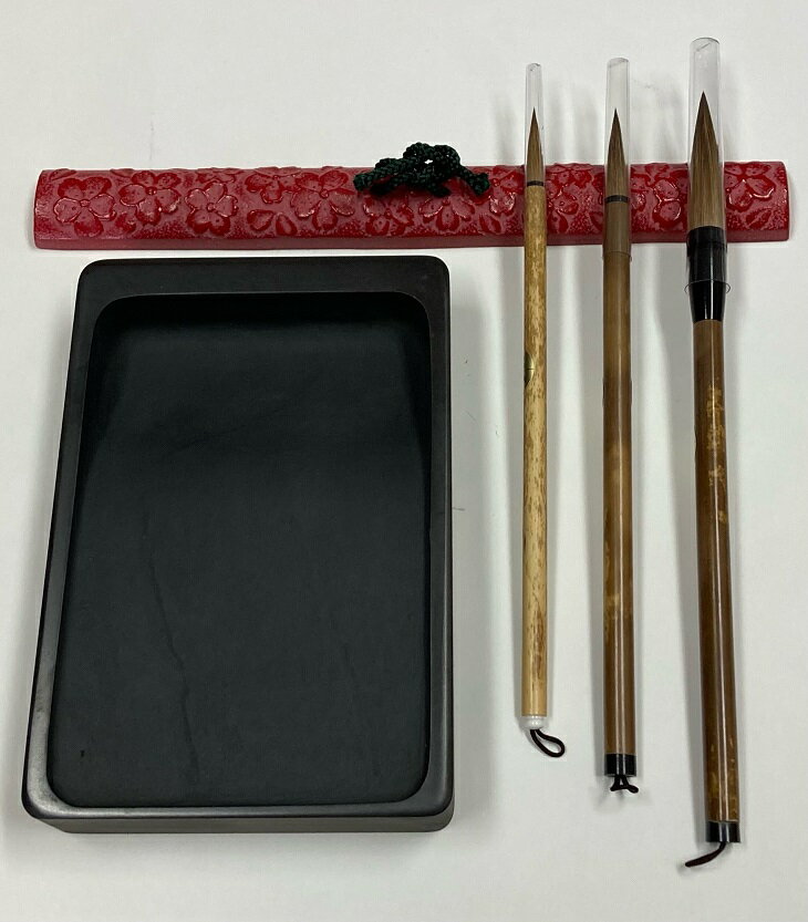 【ふるさと納税】 大人の書道セット 水沢筆・南部鉄器文鎮・本料紙彫硯大四六 文房具 日用品 雑貨 毛筆 習字 [BS044]