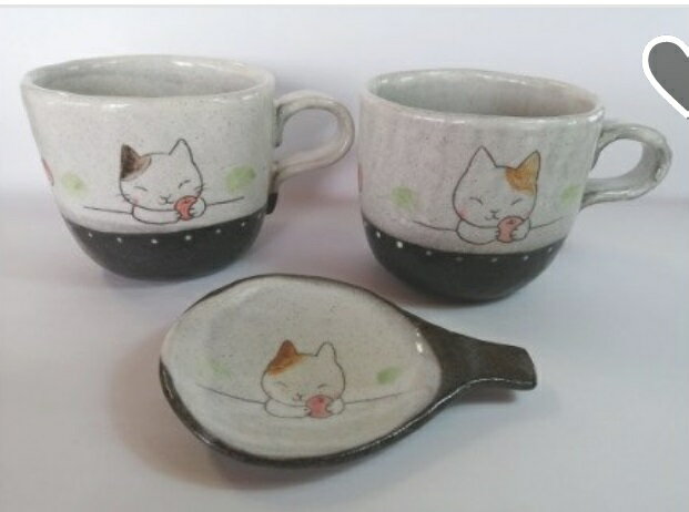 【ふるさと納税】my tea time〈マグカップ＆ティーバッグトレーのセット〉ねこ V-005