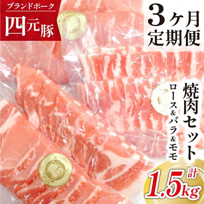 【ふるさと納税】 四元豚 ありすぽーく 焼肉 セット 3ヶ月 連続発送 定期便 ロース 500g バラ 500g モモ 500g 送料無料 肉 豚肉 精肉 国産 ポーク バラ肉 豚バラ 豚ロース もも もも肉 生姜焼 炒め物 焼き肉 豚丼 味噌豚 ブランド豚 自宅用 家庭用 お取り寄せ 岩手県 滝沢市