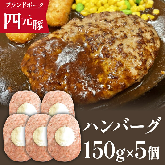 四元豚 ありすぽーく ハンバーグ 150g 5個 総量750g 送料無料 肉 お肉 加工品 豚肉 惣菜 総菜 洋風惣菜 おかず ランチ お弁当 弁当 便利 時短 時短調理 簡単 簡単調理 冷凍食品 小分け 個包装 家庭用 自宅用 国産 ポーク お取り寄せ 人気 豚 岩手県 滝沢市