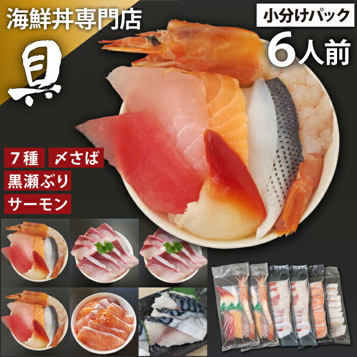 【ふるさと納税】 海鮮丼 具 おすすめ お試し7種 & サーモン & 黒瀬ぶり & 〆さば 合計 6人前 / 刺身 さしみ 新鮮 海鮮 生食用 マグロ まぐろ ...