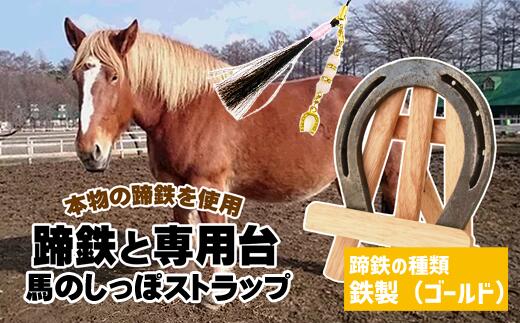 馬 ウマ うま グッズ セット 本物 蹄鉄 しっぽ アクセサリー 手作り 幸運 厄除け お守り 選べる種類 天然石 馬っこパークオリジナルセット [鉄製 ゴールド](蹄鉄・専用台・馬のしっぽストラップ)[馬っこパーク・いわて] 岩手県 滝沢市 送料無料