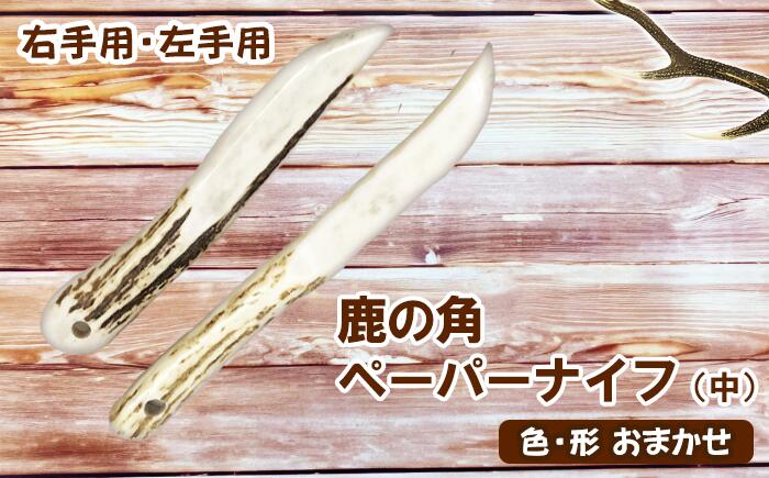 ふるさと納税 おすすめ 鹿の角ペーパーナイフ（中） 1個 鹿 角 鹿の角 鹿角 ツノ 本物 つの ペーパーナイフ 文房具 デスク用品 紙 ペーパー ナイフ 二ホンジカ シカ しか 天然 野生 動物 裁断 道具 紙用ナイフ 中サイズ サイズ 岩手県 滝沢市 送料無料