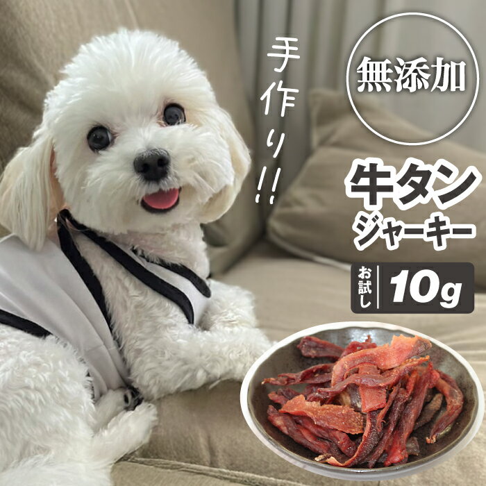 訳あり ジャーキー おすすめ 犬用 無添加 10g お試し / 牛タンジャーキー 牛たん おやつ ワンちゃん用 犬 イヌ ペット ごはん エサ えさ 餌 ご褒美 大好き 遊び 高たんぱく 低カロリー 10g ドックフード ペットフード 岩手県 滝沢市 送料無料 ASJフーズ