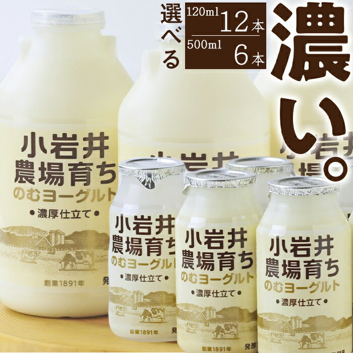 濃厚 小岩井農場 農場育ち のむヨーグルト 選べる 120ml 500ml / 発酵乳 乳製品 ヨーグルト ドリンク ソフトドリンク デザート スイーツ 感覚 喜ばれる お取り寄せ プレゼント ギフト 家庭用 自宅用 おすすめ 人気 冷蔵発送 国産 岩手県 雫石町 送料無料