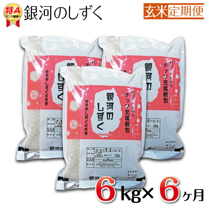 【ふるさと納税】 銀河のしずく 玄米 6kg 6キロ 6ヶ月