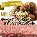 【ふるさと納税】FU18 \くずまき高原牧場直送/ 国産 黒毛和牛 サーロインステーキ & 生しいたけ セット【配送不可地域:離島・北海道・沖縄県・関東・信越、...