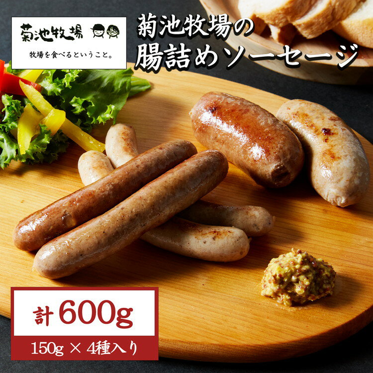 【ふるさと納税】岩手町「菊池牧場の腸詰めソーセージ」 詰め合わせ 600g ソーセージ 牛肉 豚肉 セット おかず つまみ ギフト 贈り物 お中元 お歳暮 肉 お肉