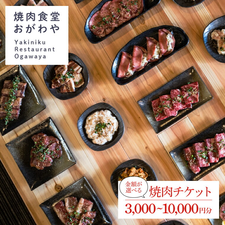 選べるおがわや焼肉チケット 3000円分 5000円分 10000円分(DR001|DR002|DR003)