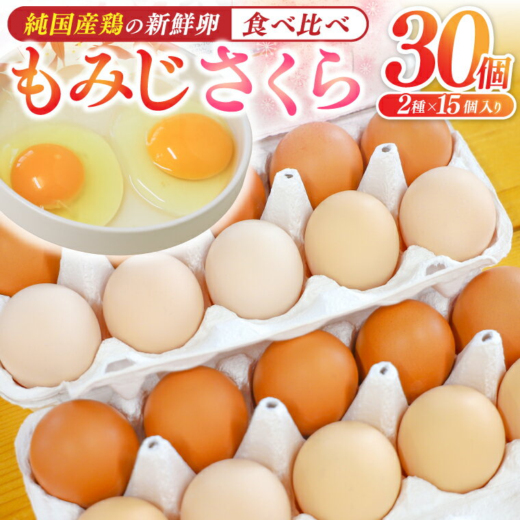 【ふるさと納税】卵 玉子 鶏卵 純国産鶏【さくらともみじ】 ふるさと納税 たまご 純たまご30個 破損保証5個含む 採れたて 新鮮 卵 農地直送(AJ031)