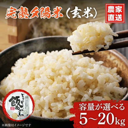 完熟夕陽米（玄米）5kg 10kg 20kg 特別栽培米 ふるさと納税 米 ひとめぼれ 生産農家直送（CP022）
