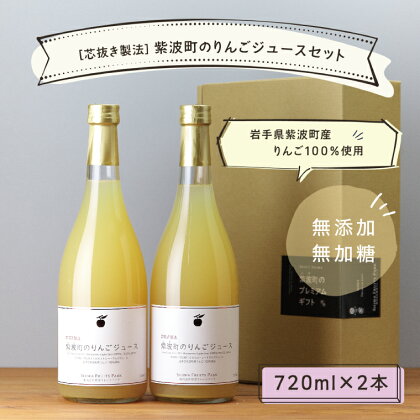 無添加無加糖 紫波町のりんごジュース2本セット ふるさと納税 りんご （AL055-1）