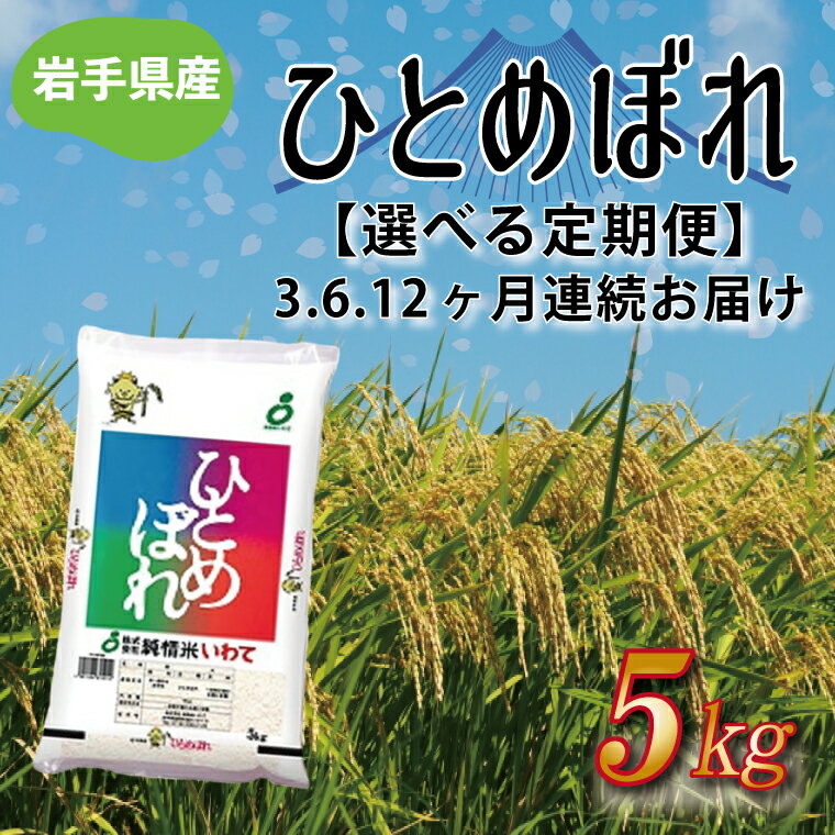 定期便 5kg 令和5年産 白米[毎月連続お届け] ふるさと納税 米 岩手県 ひとめぼれ 岩手県産 ひとめぼれ 5kg(AE133)(AE134)