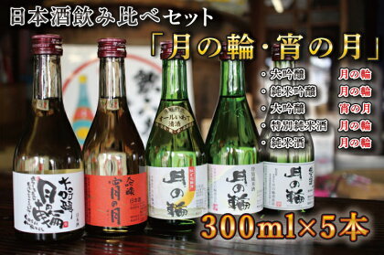 日本酒 300 飲み比べセット ギフト 【月の輪】300mL飲み比べセット（300mL×5本）（AW004-1）