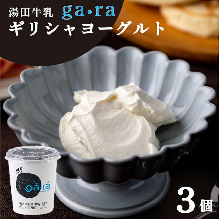 【ふるさと納税】湯田牛乳「ga・ra ギリシャヨーグルト」3個のサムネイル