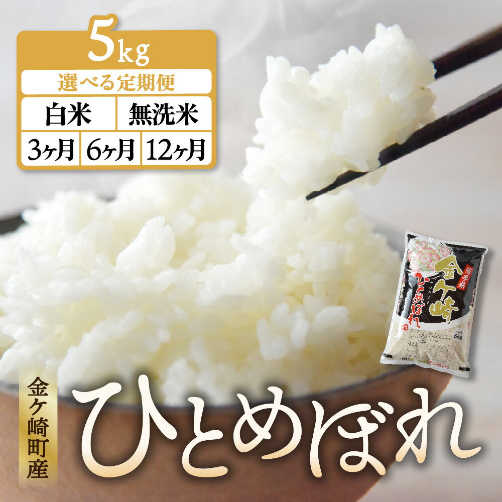 ひとめぼれ 無洗米 精米 5kg 定期便 ( 3ヶ月 6ヶ月 12ヶ月) 金ケ崎町産 お米 自宅 炊飯 お弁当 袋 岩手県 金ケ崎町 いわて 米 コメ こめ 白米 ブランド米 ごはん ご飯 白飯 飯 おにぎり 岩手 金ケ崎