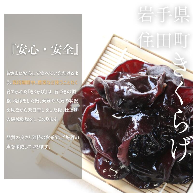 【ふるさと納税】岩手県産 訳あり乾燥きくらげ 100g コリっとプルプル食感がたまらない国産きくらげ / きくらげ 乾燥きくらげ 国産きくらげ キノコ 菌床 岩手県 住田町[#0125_pre] f034410-sumita-10000120 岩手県住田町 サンプル画像2