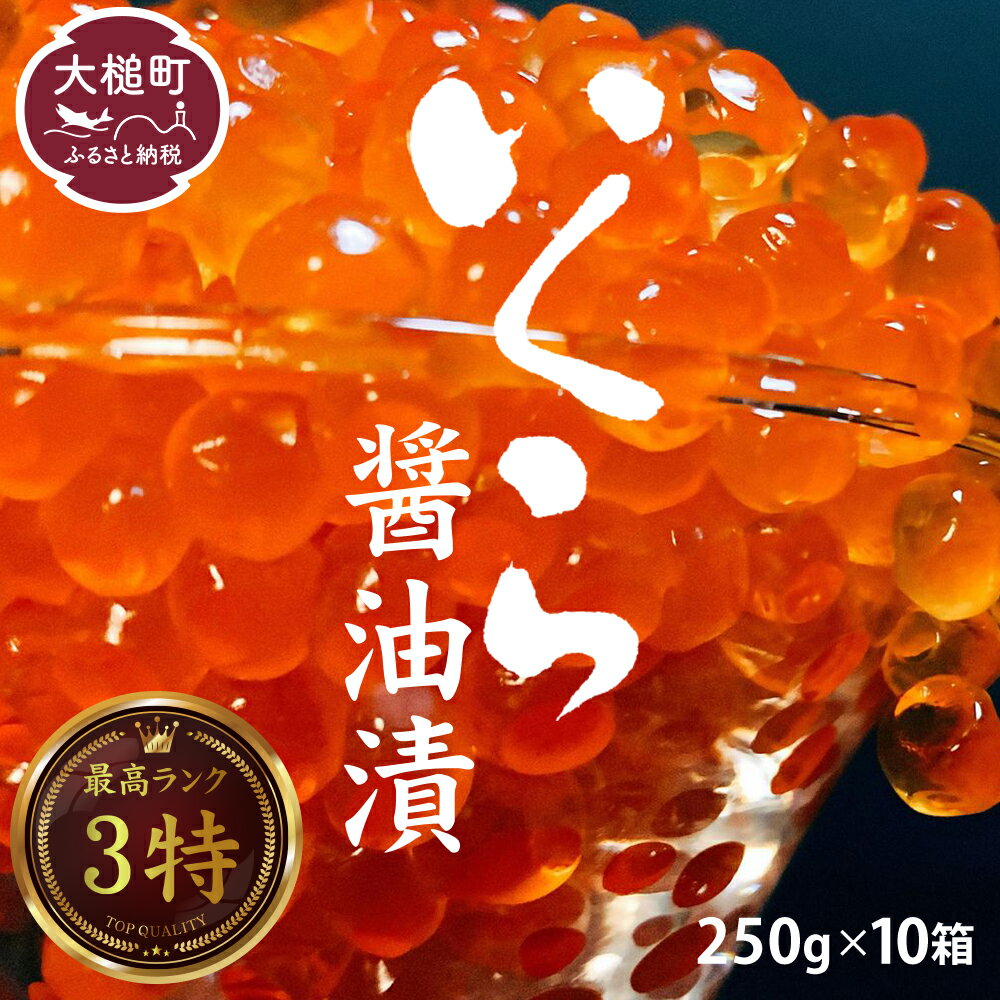 【ふるさと納税】いくら 醤油漬け 国産 数量限定 250g ×10箱（計2,500g）冷凍 イクラ 鮭 秋鮭 魚卵 海鮮 ikura 極上品 3特 おせち 魚 サケ 鮭いくら 鮭卵 さけ 卵 ご飯 イクラ丼 お祝い 縁起物 グルメ のし 送料無料 岩手県大槌町 TRS