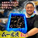 【ふるさと納税】＼高評価★4.57／明神丸かき・ほたてきちのムール貝 4kg 酒蒸し パスタ パエリア おつまみ 殻付き 海鮮 シーフード ワイン蒸し 岩手県 山田町 三陸 貝 海鮮 山田湾産 YD-518