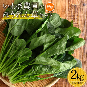 【ふるさと納税】 いわき農園の新鮮ほうれん草セット 2kg ホウレンソウ 野菜 YD-387