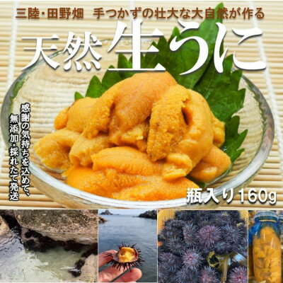 【ふるさと納税】【予約・6月〜発送】岩手・三陸 小さな村のきれいな海で育った 新鮮 瓶入り 天然生うに(160g)【配送不可地域:離島・沖縄県・九州】【1308...