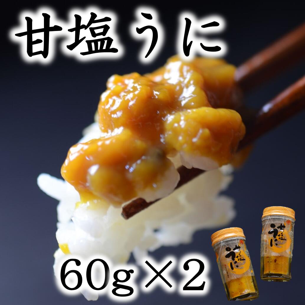 【ふるさと納税】 うに ウニ 三陸産 甘塩うに 60g×2本 化粧箱入り 岩手県産 国産 ミョウバン不使用 塩のみ《旬の時期の生うにを惜しげもなく使った逸品》三陸 雲丹 うに ふるさと納税 海鮮 うに瓶詰め おつまみ おかず 酒の肴 ご飯のお供 ウニご飯