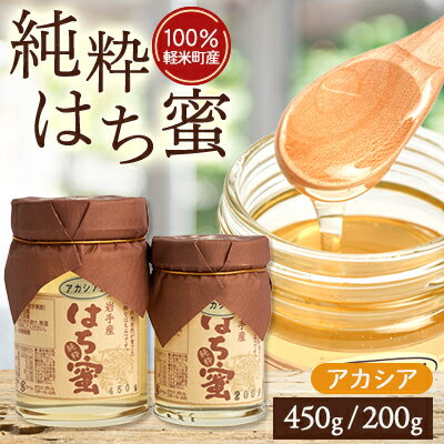 【ふるさと納税】【100%軽米町産】天然ハチミツセット(アカシア蜜の450g1本と200g1本)【1070547】