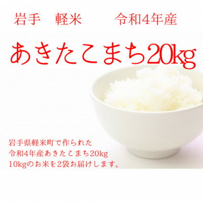 【ふるさと納税】令和4年産　あきたこまち　20kg(10kg×2袋)【1359634】