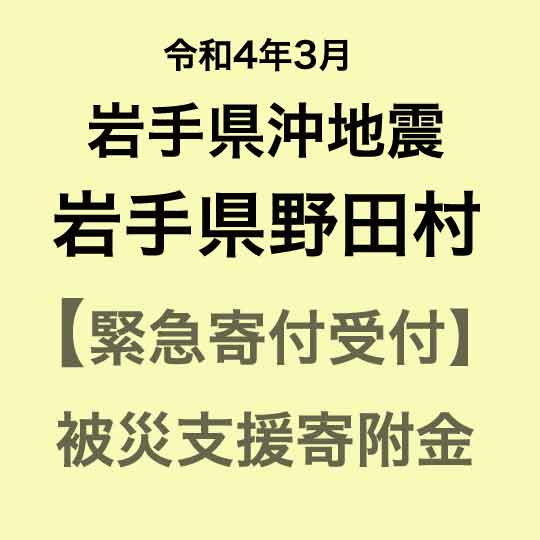 【ふるさと納税】【令和4年3月岩手県沖地震被害寄付受付】岩手県野田村災害応援寄附金(返礼品はありません)