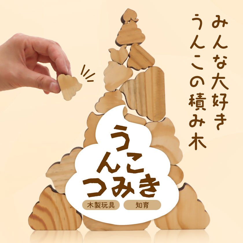 【ふるさと納税】うんこつみき 積み木 おもちゃ 玩具 知育 木製 合同会社ライトリソース《60日以内に出荷予定(土日祝除く)》子ども 幼児 サスティナブル 自然 木 遊び