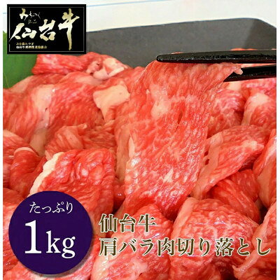 【ふるさと納税】仙台牛切り落とし1kg【1312822】のサムネイル