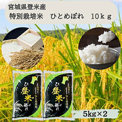 【ふるさと納税】【令和7年産】宮城県登米市産 特別栽培米ひとめぼれ10kg(5kg×2)【1397558】