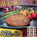 【ふるさと納税】宮城県産仙台牛 生ハンバーグ 120g×6個【配送不可地域:離島】【1507406】