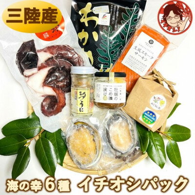 【ふるさと納税】厳選!宮城県南三陸発、豪華・海の幸6種のイチオシパック&ひとめぼれ精米2合のセット【配送不可地域:離島】【1593037】