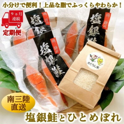 【ふるさと納税】【毎月定期便】《9か月連続》宮城県南三陸サーモン・塩銀鮭パック 3切×3袋 計27袋全9回【配送不可地域:離島】【4050082】
