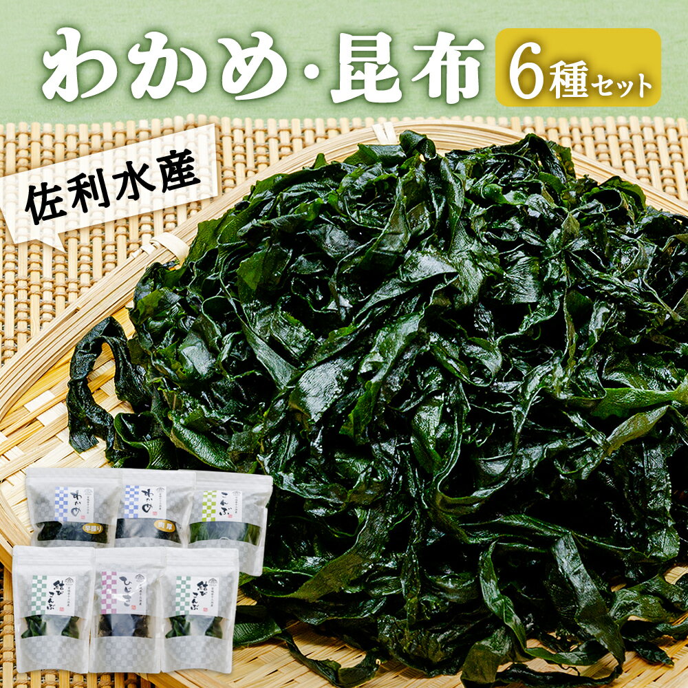 佐利水産のわかめ・昆布6種セット 塩蔵わかめ 三陸産 塩蔵こんぶ 乾燥ひじき