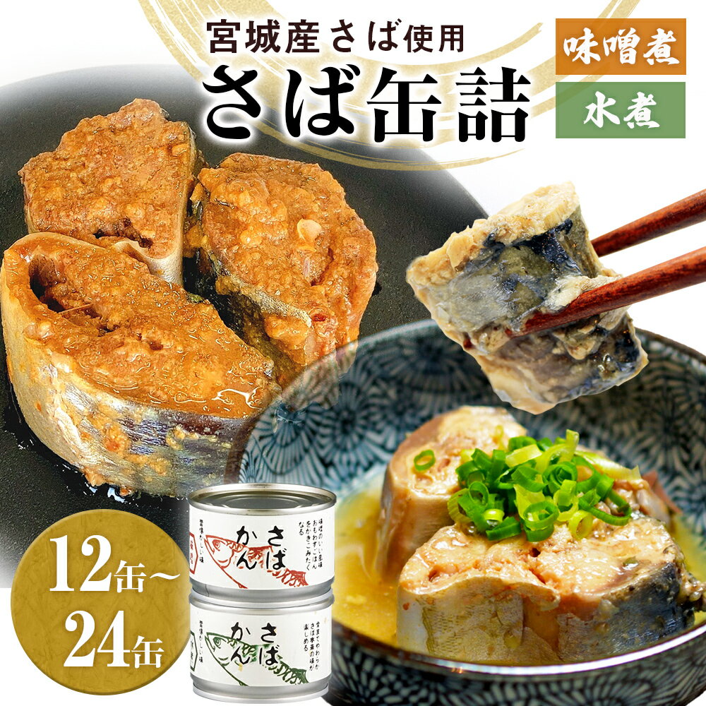 【ふるさと納税】缶詰 さば缶詰 味噌煮 水煮 12缶～24缶 サバ缶 鯖缶 さば缶 鯖 味噌 国産 常温 長期保管 ローリングストック 備蓄 宮城県 石巻市