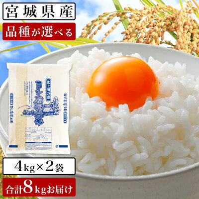 楽天ふるさと納税　【ふるさと納税】令和3年産 ヨシ腐葉土米 精米8kg（4kg×2袋）ササニシキ/ひとめぼれ/つや姫/コシヒカリ 品種が選べる