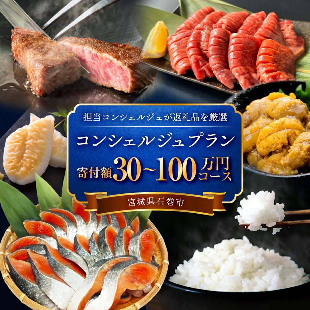 【ふるさと納税】石巻 コンシェルジュプラン 選べる 30万円コース から 100万円コース おまかせ 返礼品 厳選 人気 魚介 肉 野菜 フルーツ スイーツ 宮城県 石巻市