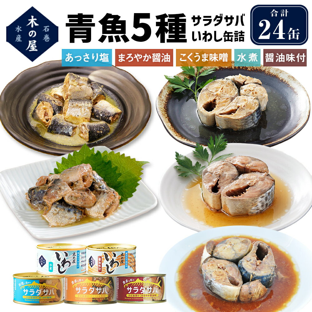 【ふるさと納税】青魚 5種24缶セット 木の屋 魚 水煮 味