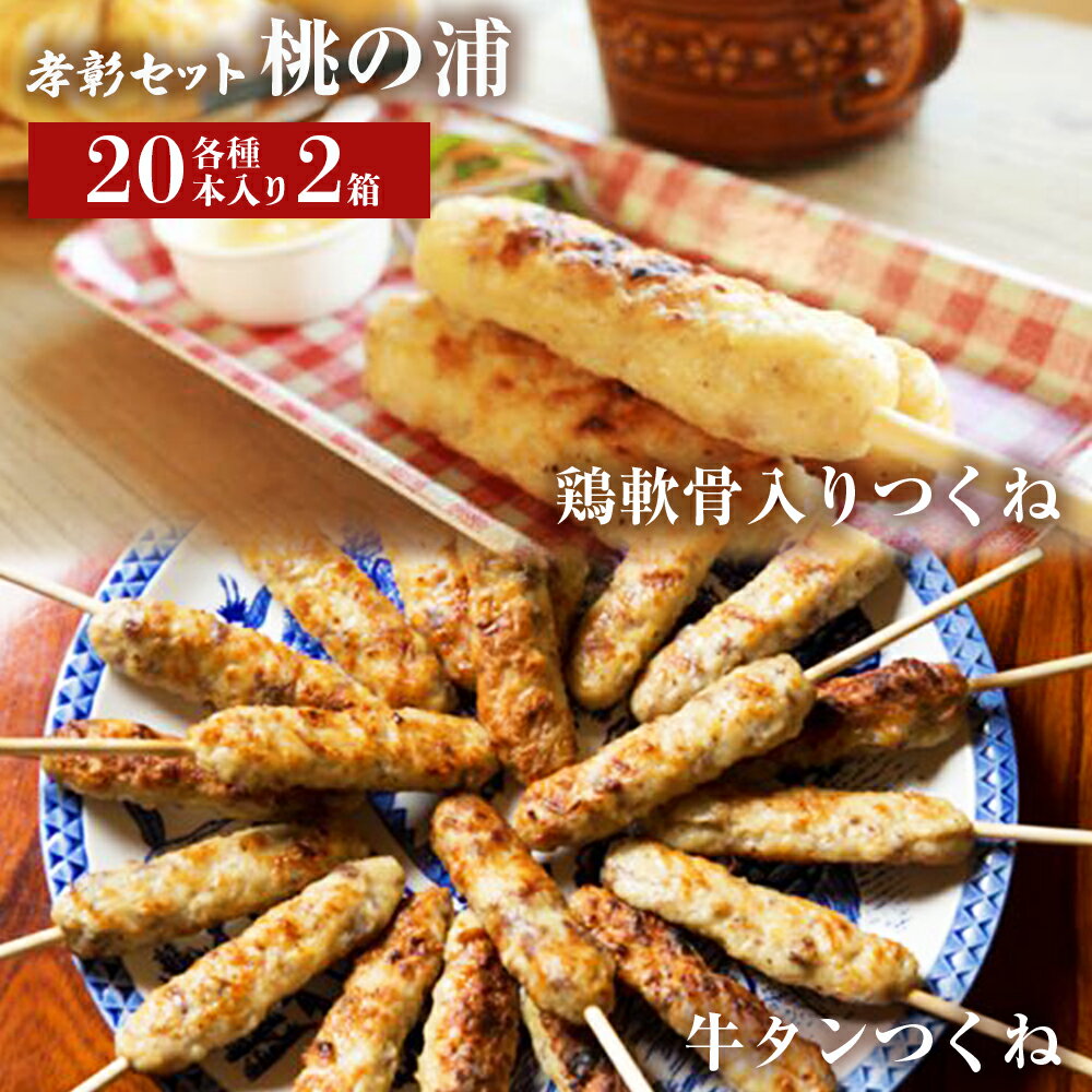 【ふるさと納税】牛タン入つくね2種40本（桃の浦） 冷凍 牛たん入つくね 鶏軟骨入つくね 焼き鳥 バーベキュー ヤマサコウショウ 牛タンつくね つくねシリーズ 宮城県 石巻市のサムネイル