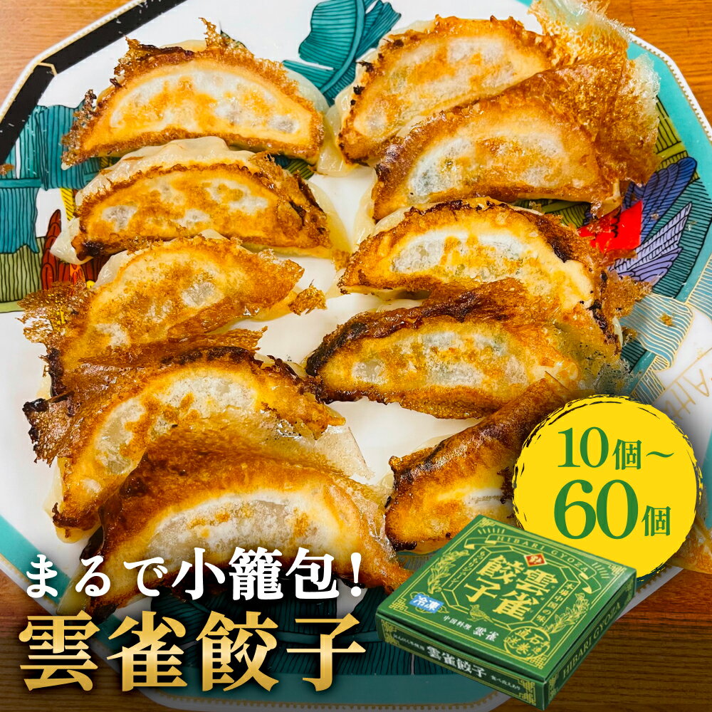 【ふるさと納税】《内容量が選べる》餃子 小籠包のような餃子! 雲雀餃子 10個 / 30個 / 60個セット 冷凍 中華 焼餃子 手包み 手作り 本格餃子 肉汁...