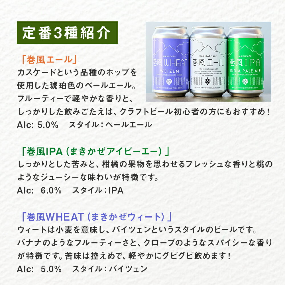 【ふるさと納税】石巻産クラフトビール ギフトセット 缶 10本 セット クラフトビール 350ml クラフト ビール beer 缶ビール 宮城県 石巻市 まきかぜエール 国産 巻風エール 巻風IPA 巻風WHEAT 限定醸造ビール お歳暮 お中元 ギフト 熨斗対応可