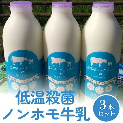 低温殺菌ノンホモ牛乳800ml　3本セット